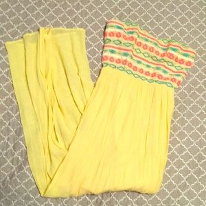 Yellow Strapless Maxi Dress
